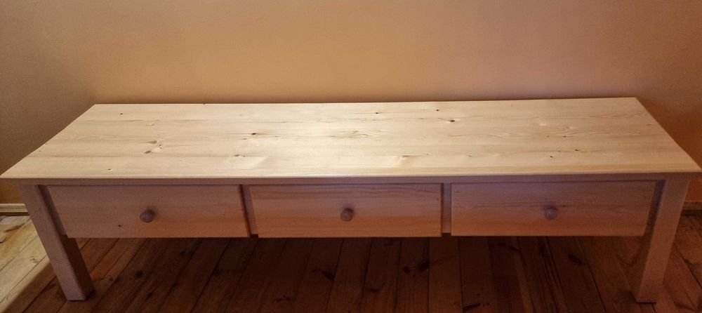 Stolik RTV ława z szufladami lite drewno sosnowe