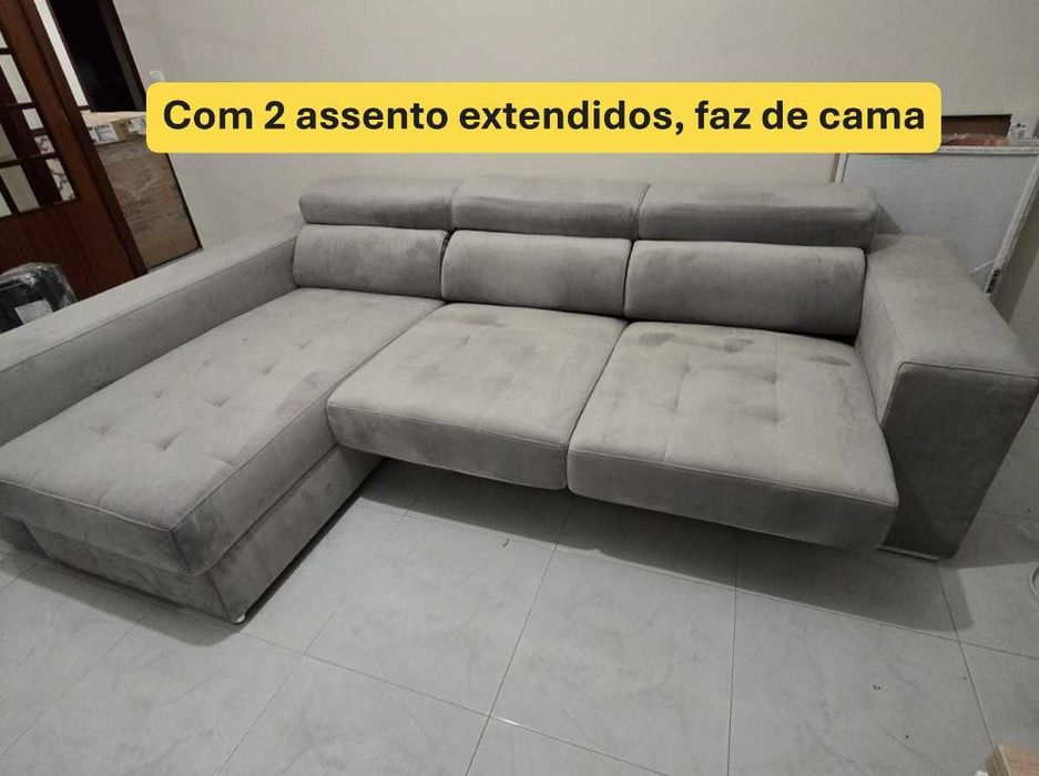 Sofá 2 lugares + Chaise Longue, como novo
