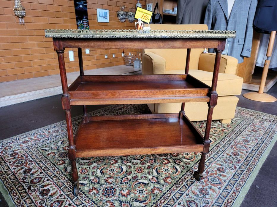 Carrinho de chá antigo em madeira - óptimo estado - Tabuleiro amovível