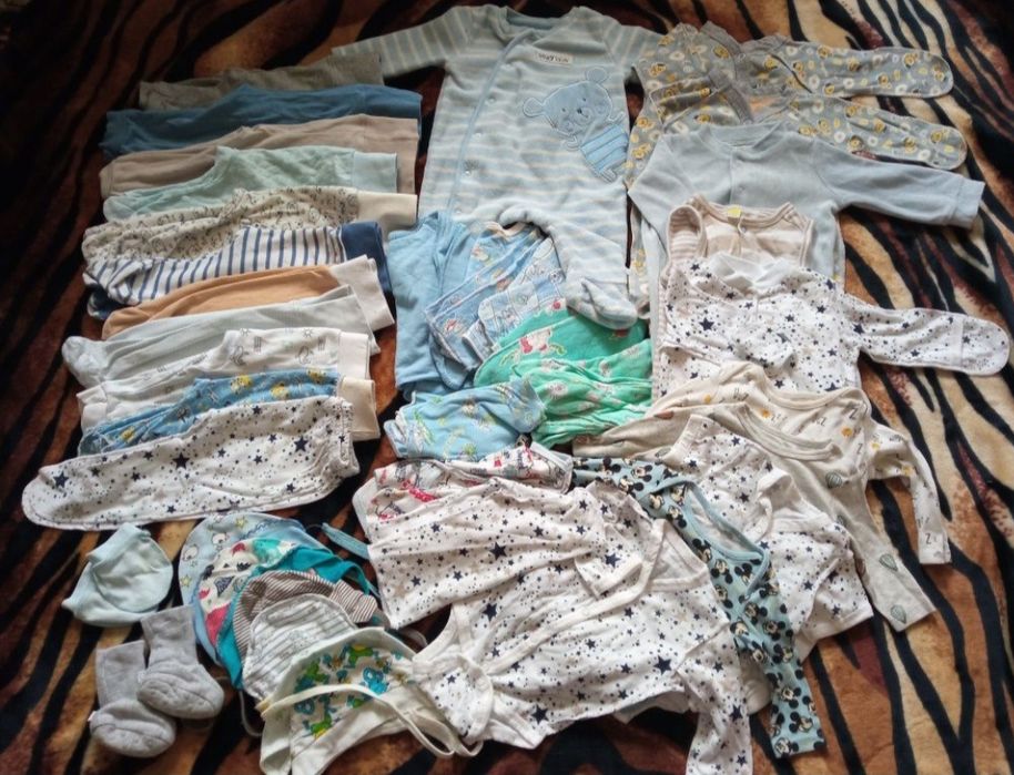 Великий пакет речей одягу для новонародженого хлопчика комбінезон