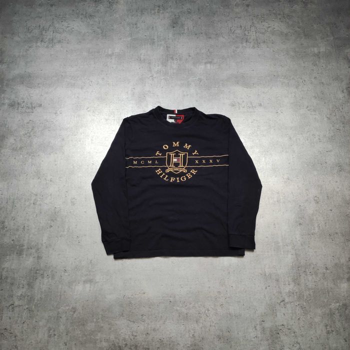 MĘSKA Bluza Bawełna PREMIUM Granatowa Logo Haft Tommy Hilfiger Classic