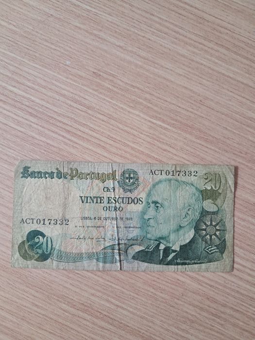 Notas de escudo 20 escudos