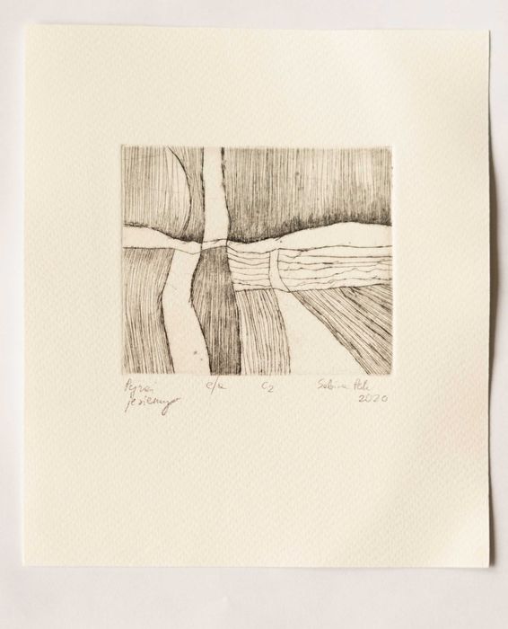 "Pejzaż jesienny", miedzioryt, 2020