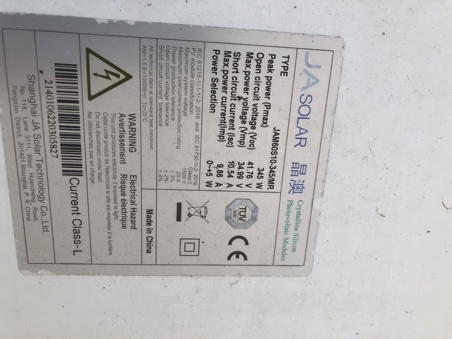 Vendo sistema fotovoltaico