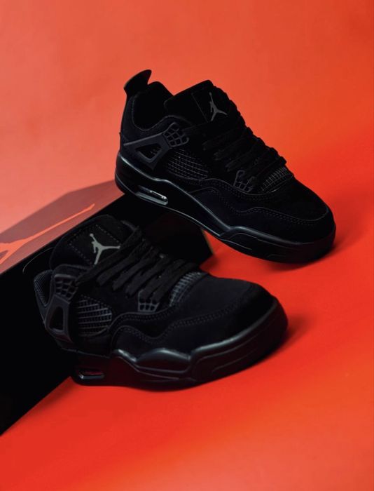 Jordan 4 all black nubuk кроссовки летние джордан 4 нубук