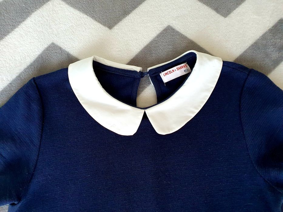 Granatowa Sukienka z kołnierzykiem r. 158 Lincoln & Sharks