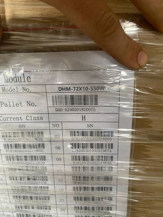 DAH SOLAR DHM-72x10-550W Сонячні панелі Сонячні фотомодулі СЕС