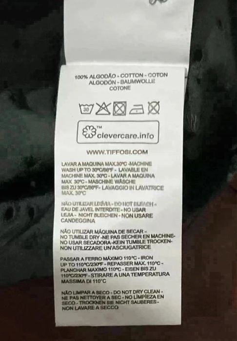 Camisa verde bordado Inglês da Tiffosi