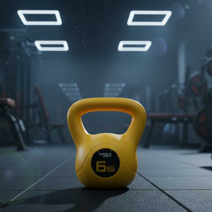 Гиря вінілова 6кг Trex Sport TX-006CKB. (8, 10, 12, 16, 20 кг)