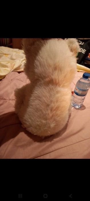 Peluches médios de pêlo artificial - 1 branco e um castanho - Biju