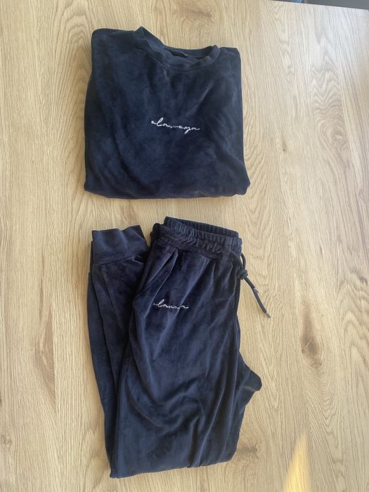 Dresy męskie OlaVoga M, z metki L, czarne welurowe