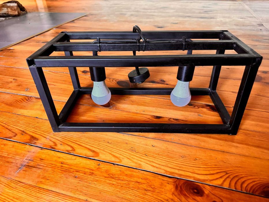 Żyrandol homemade loft stal czarny loftowy diy