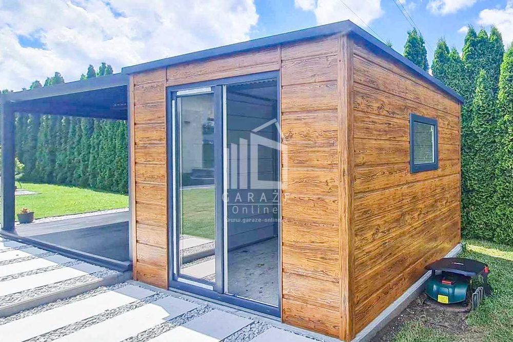 Schowek - Domek Ogrodowy 2,5X2,5M Okno Drewnopodobny Dach Spad  Id608