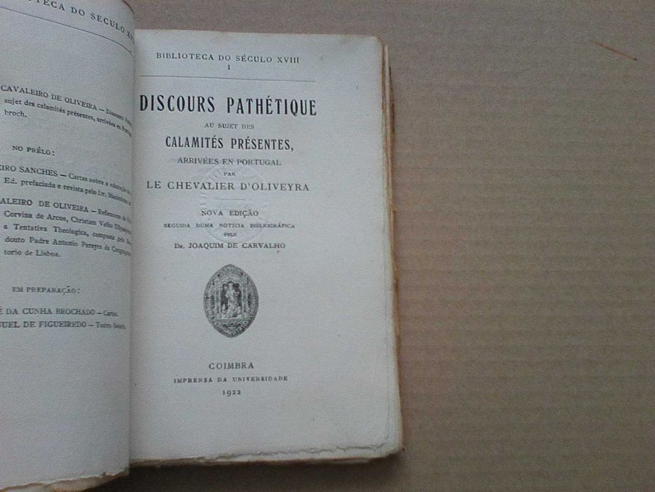 Discours pathétique au sujet des calamités présentes, arrivées en Portugal N 116