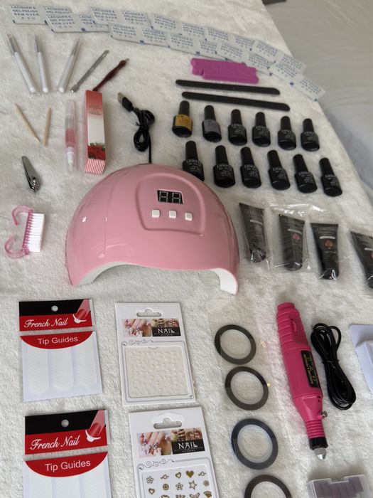 Kit Unhas de Gel Completo Profissional - Lâmpada UV/ LED, Broca, etc