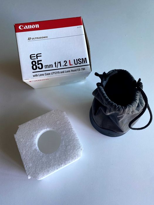Canon EF 85mm f/1.2 L USM - Bolsa Original LP1219 + Caixa