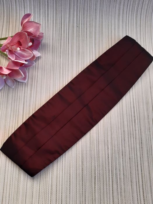 Бордовий камербанд-хамелеон (пояс під смокінг) Tie Rack, Made in England