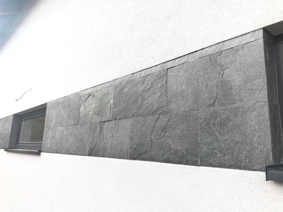 Płytki Kamienne Łupek Szary Silver Grey naturalny 60x30x1,2cm KAMIEŃ NATURALNY / ELEWACJE / ŚCIANY / PROMOCJA