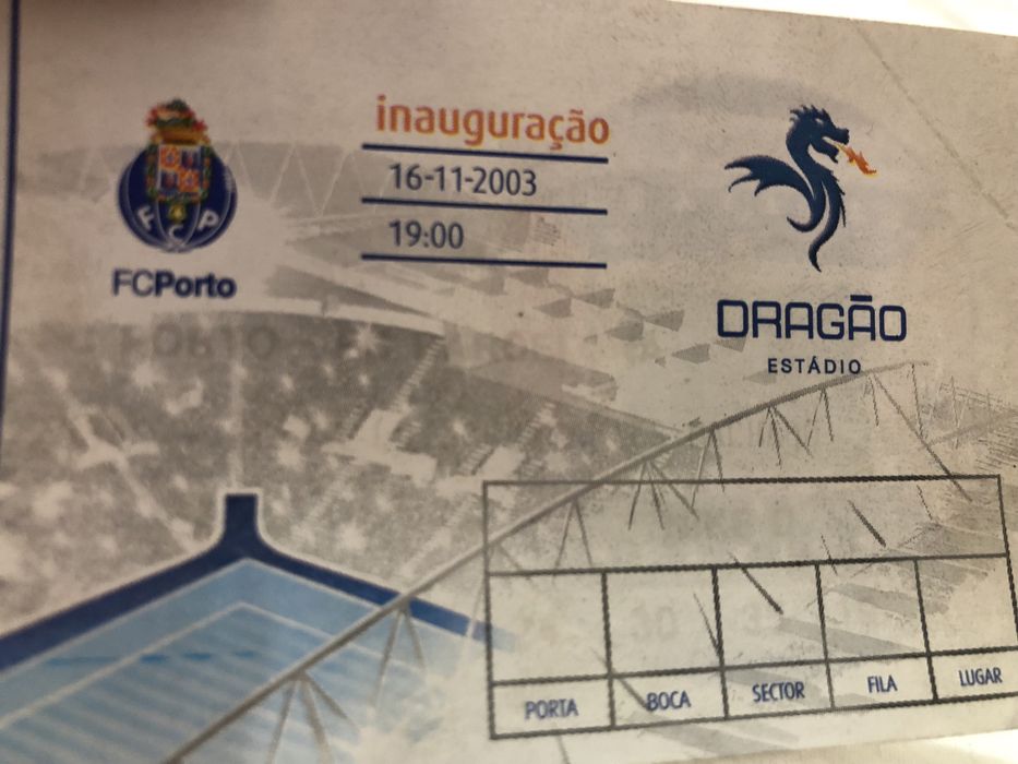 Bilhete inauguração Estádio do Dragão