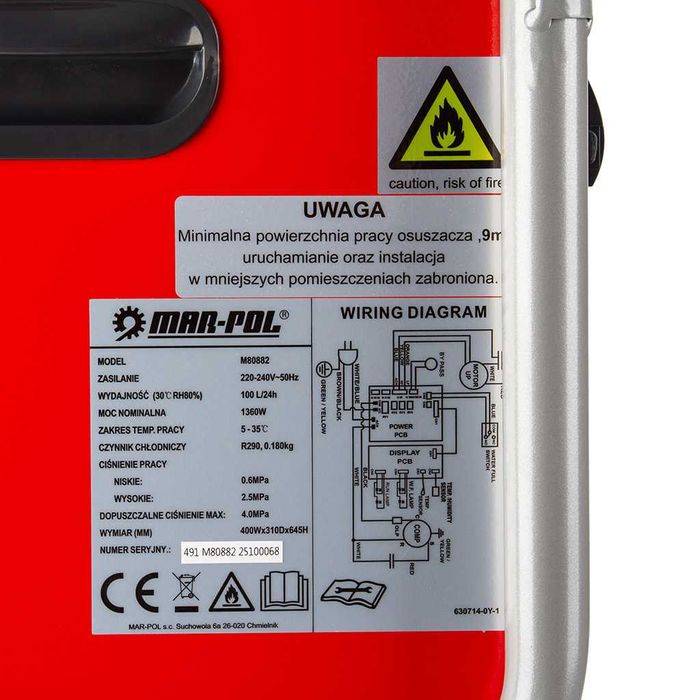Osuszacz POWIETRZA Profesjonalny 100L/24h