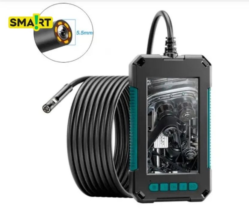 Ендоскоп професійний з РК 4.3” 5.5мм 1.8м MicroSD IP67 2 камери, P40 Dual (117566)