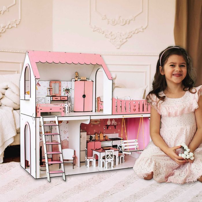 Ляльковий будиночок Барбі Лол подарунок меблі Вітальня кукольный дом