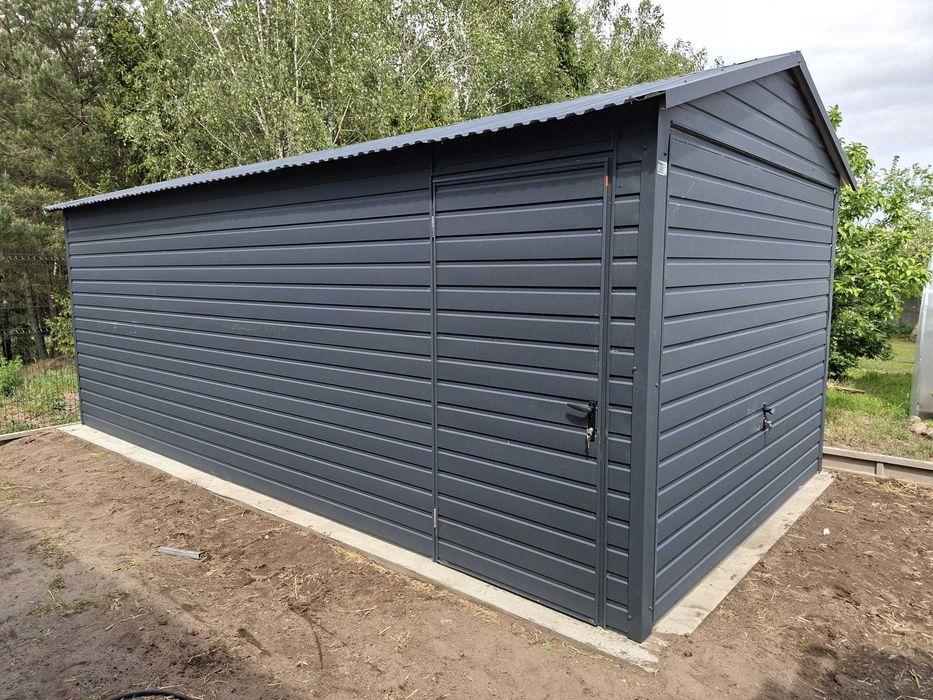 Garaż blaszany 3x5 m Ocynkowany Garaż Blaszak Wzmocniony Garaże blaszane 3x5 3x6 4x5 4x6 6x5 6x6 PRODUCENT