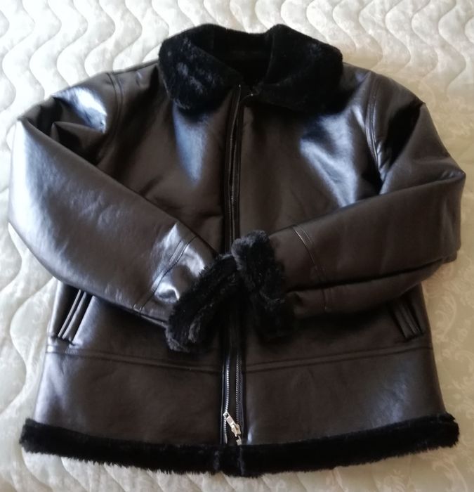 Blusão estilo aviador em pêlo sintético muito quente cor preto