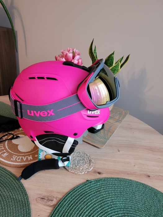 Kask narciarski Uvex P1us2.0 pink mat 52-55cm + gogle Uvex JAKK sphere
