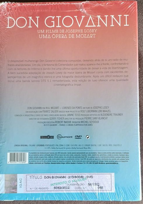 DVD Don Giovanni de Joseph Losey