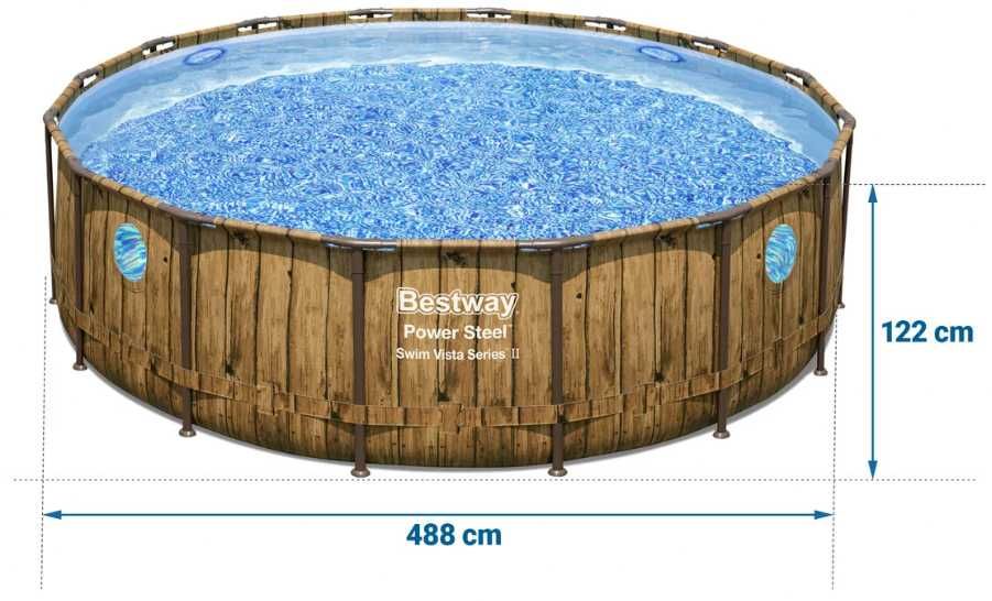 Basen stelażowy 488x122 cm Bestway Swim Vista Series II zestaw 12w1