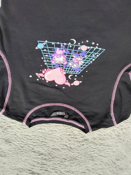Crop top shein nadruk