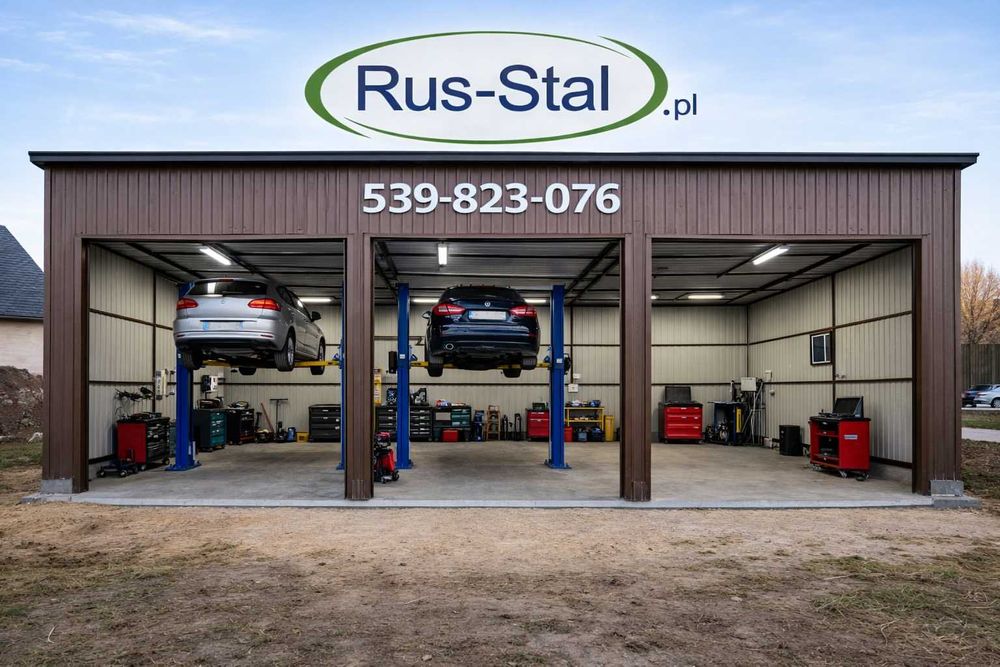 Wiata blaszana magazyn warsztat garaż hala 9*6 7*7 8*9 profil kolor