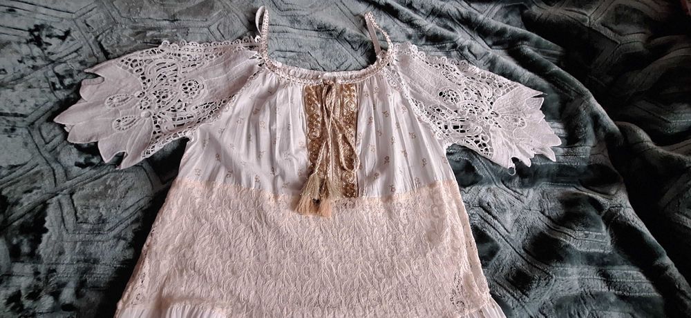 Sukienka boho biała, midi roz. XL