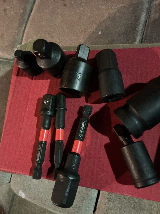 Набор10шт якіснихУдарних cr-va перехідник адаптер карданчик1/4 3/8 1/2