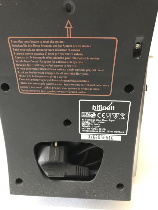 Fritadeira Eléctrica Bifinett 3 Lit  2100 W