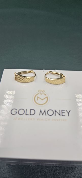 Złote kolczyki grawerowane 585 GOLD MONEY