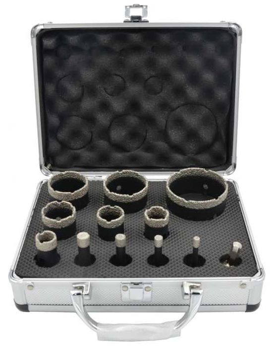 -> Zestaw Otwornice diamentowe do gresu 6,8,10,12,20,25,28,35,45,50,68mm FALON-TECH