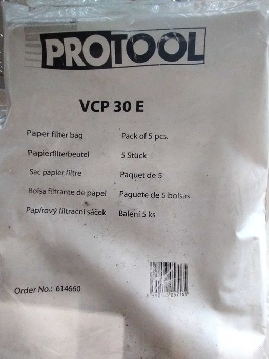 Worki do przemysłowych odkurzaczy PROTOOL VCP 30E  616460  ( 5 szt.)