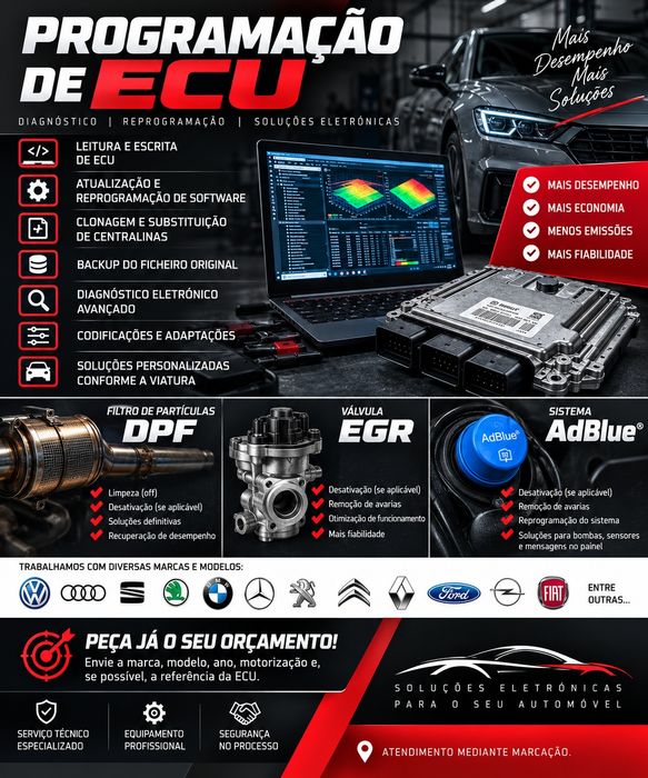 PROGRAMAÇÃO ECU | DPF/FAP | EGR | AdBlue | DIAGNÓSTICO AUTO