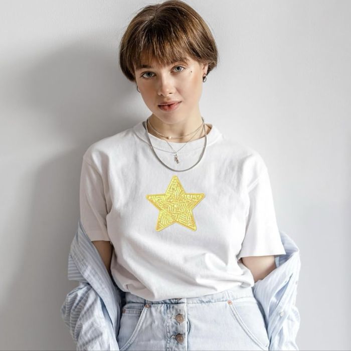 Peutier 10 celinowych gwazdek do naklejenia żelazkiem