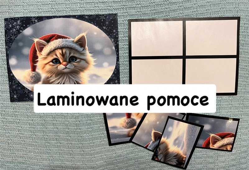 Świąteczne czapeczki - układanki 4 elementowe