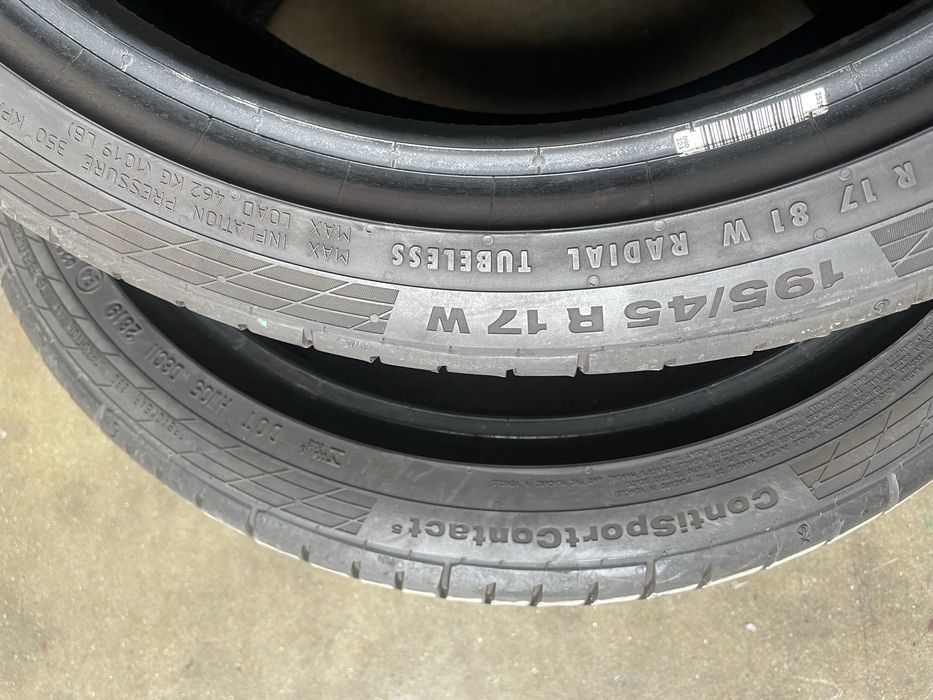 Pneus 195/45/17 Continental  todos Iguais Impecaveis