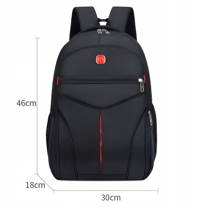 Plecak Sportowy Szkolny Turystyczny Czarny Miejski Tornister Unisex