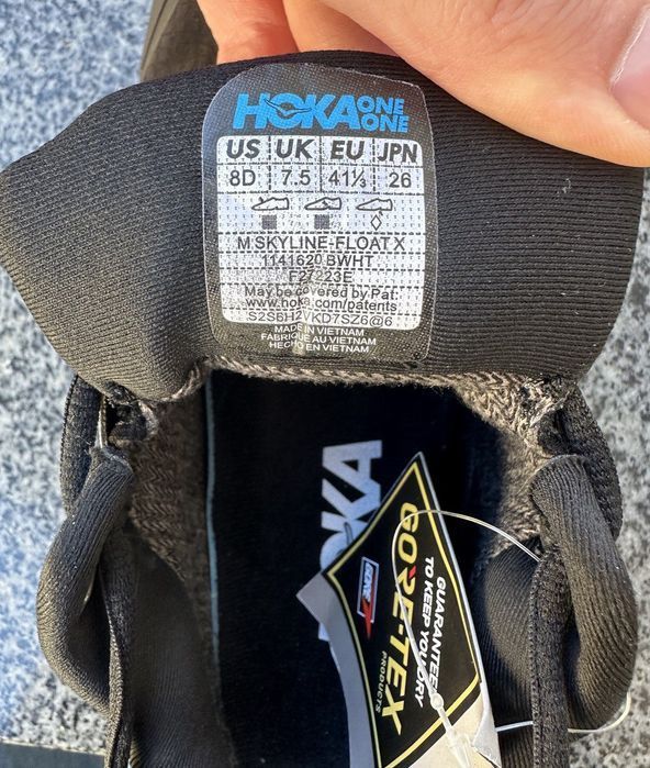 Кросівки чоловічі Hoka Skyline-Float X Gore-Tex Black White та Black