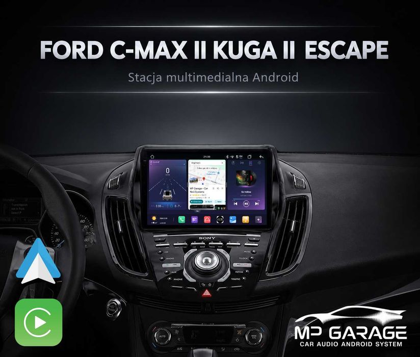 FORD KUGA II /C-MAX II  Nawigacja Android_14 4G CarPlay/AA Qled Montaż Gwarancja