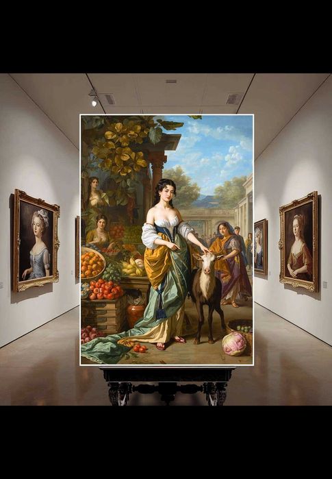Obraz na płótnie - cykl "Na Targu" - wielkość 75cm x 108cm
