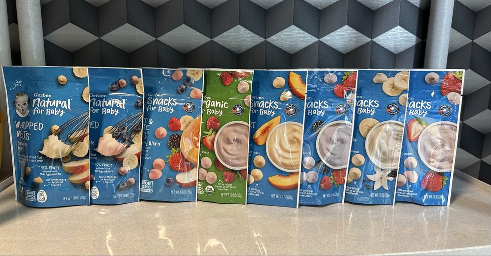 Gerber гербер США  yogurt melts Pufs бананове печиво зірочки йогуртові