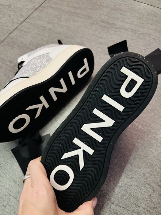 PINKO Detroit Sneakers – skóra – 37 – white/silver