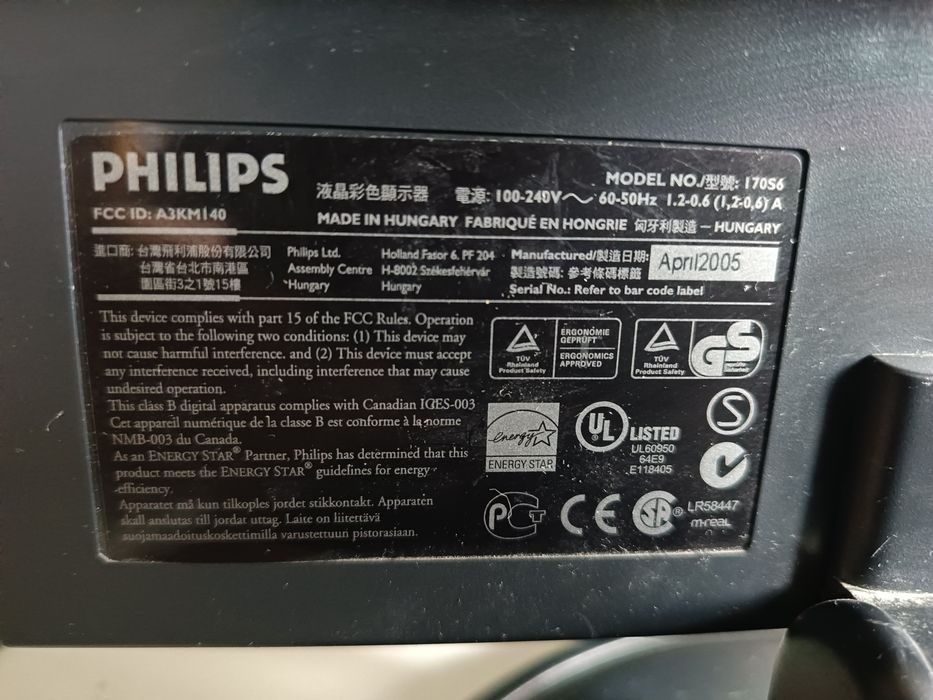 Monitor Philips 17 cali